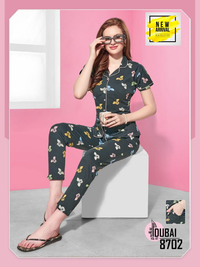 C Ns Vol D8701 Sd Summer Special Printed Shinker Hosiery Cotton Nignt Suit Exporters In India
